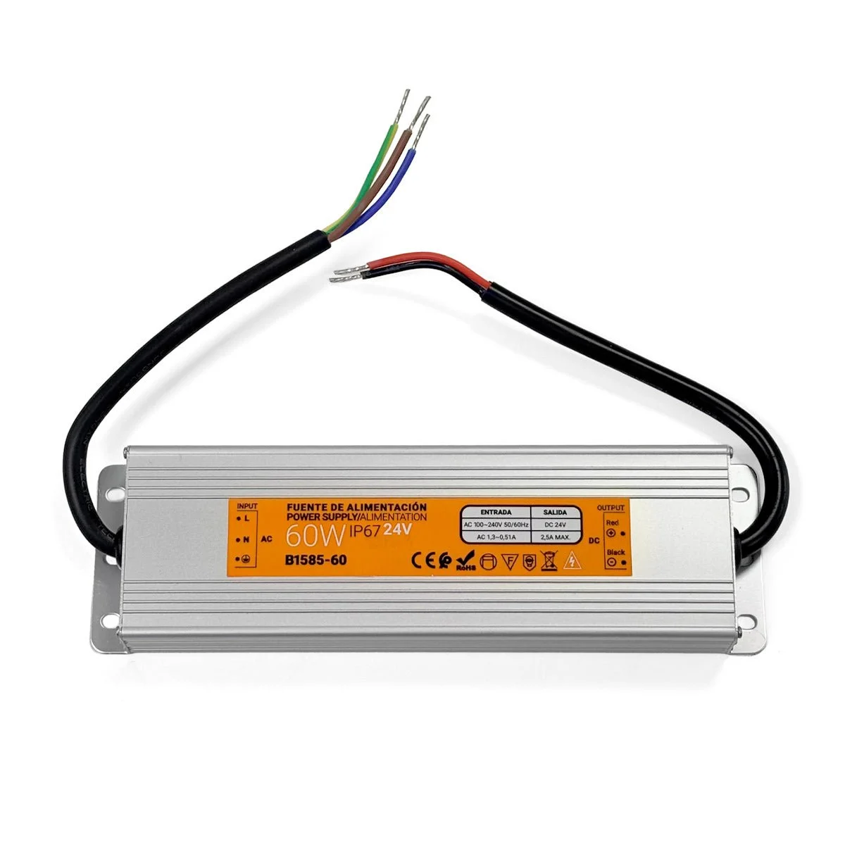 Fuente de alimentación estanca compacta 24V 60W IP67