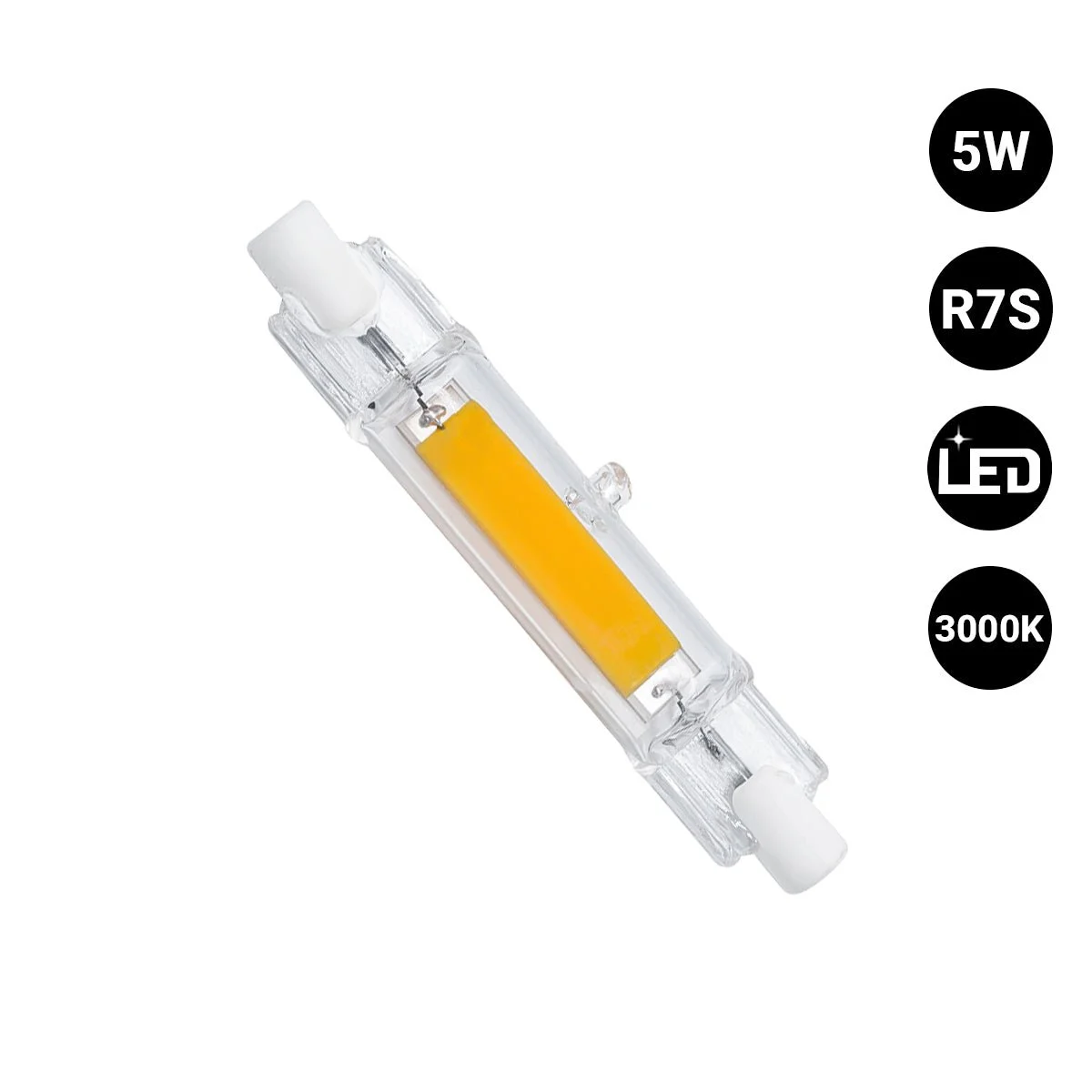 Bombilla LED COB - R7S - 78mm - 600lm - 5W