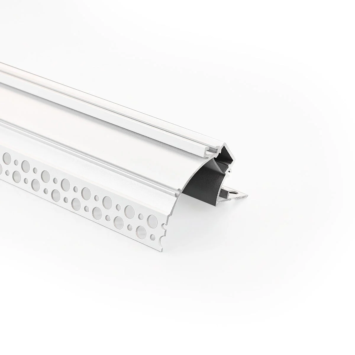 Perfil tira LED integración / trimless de esquina - Efecto bañador - 59 x 72mm - Kit completo - 2 metros