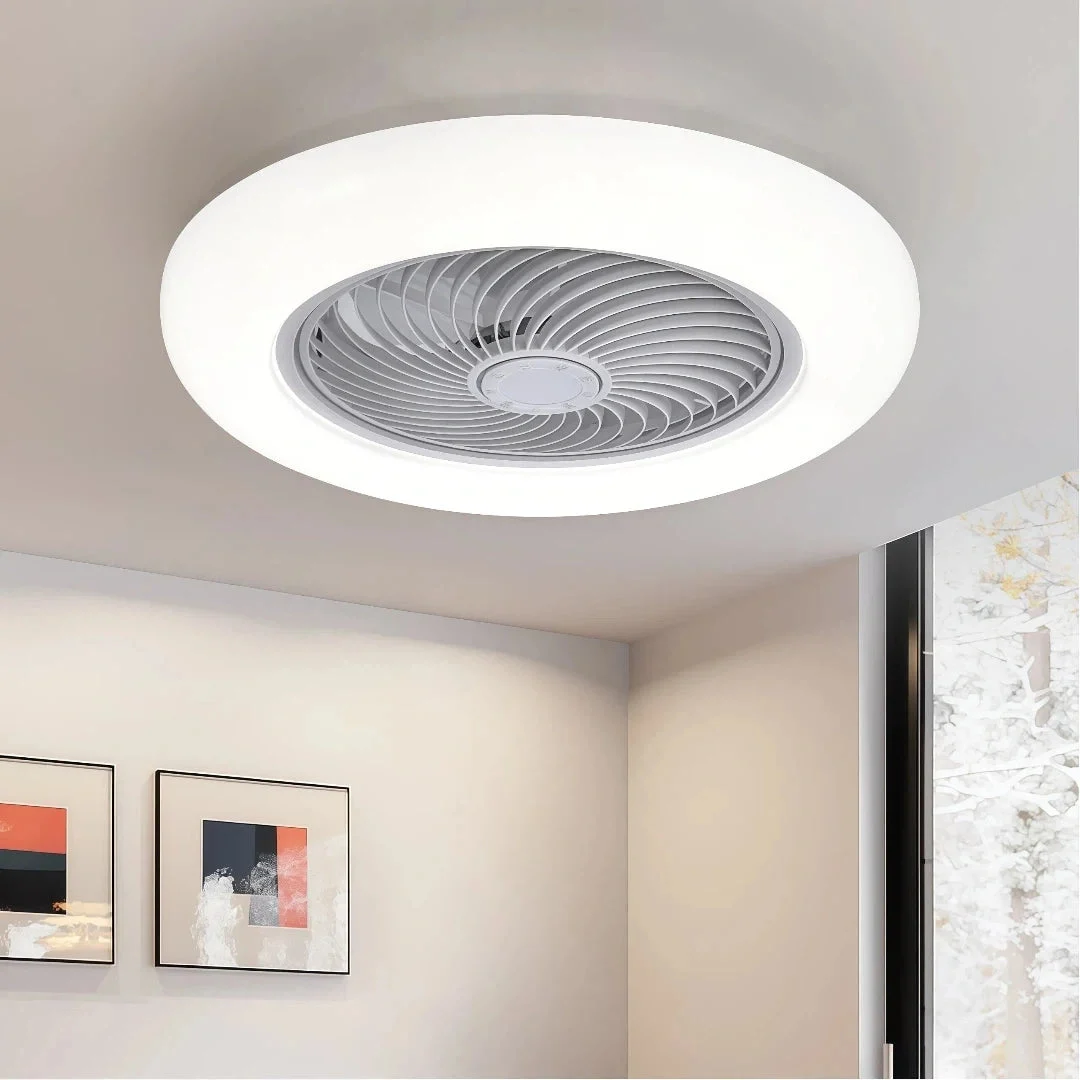 Ventilador de techo con luz sin aspas silencioso Morandi Ø52 cm para salón