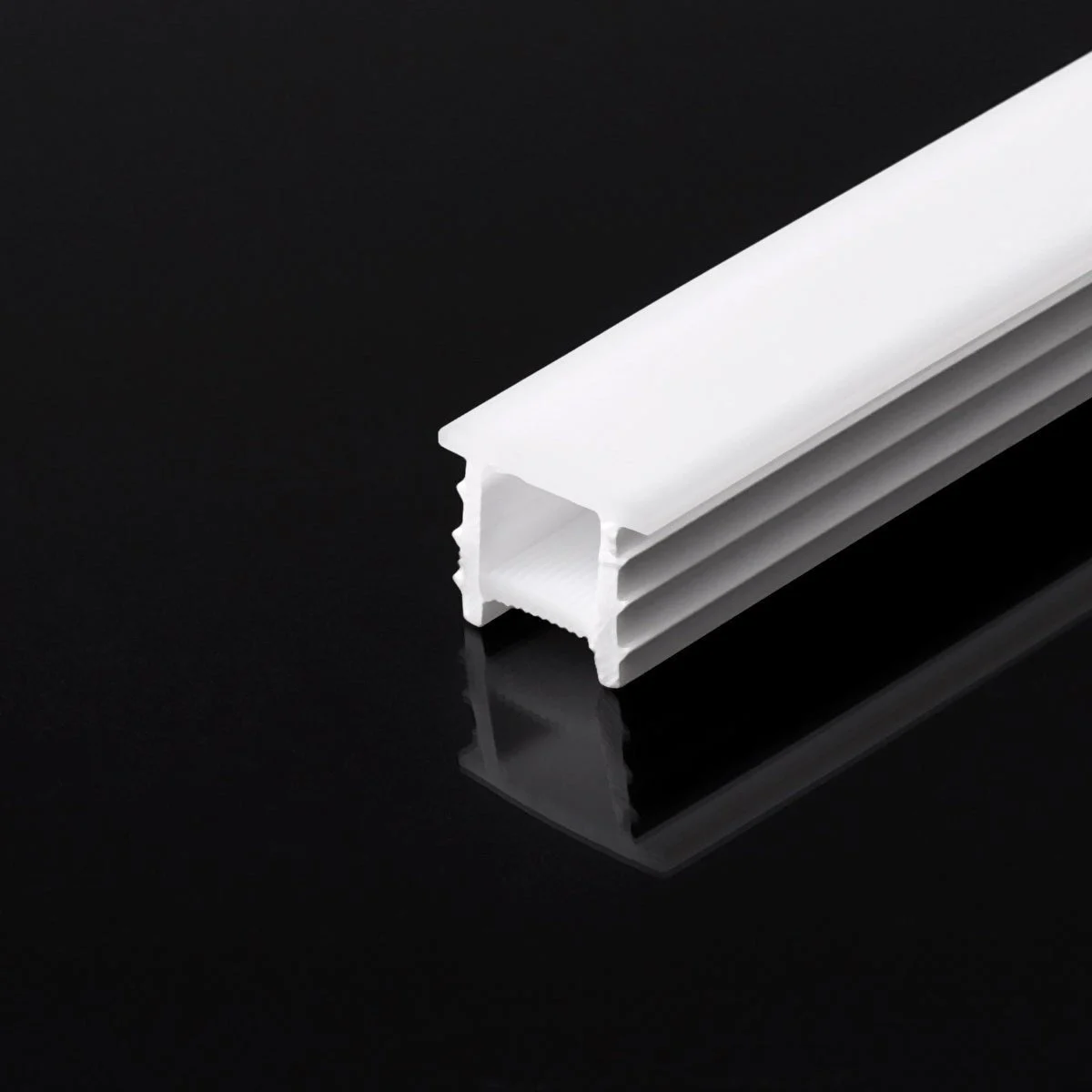 Funda de silicona flexible blanca - Tira LED a neón - 10x10 mm - Curvatura vertical - Empotrable