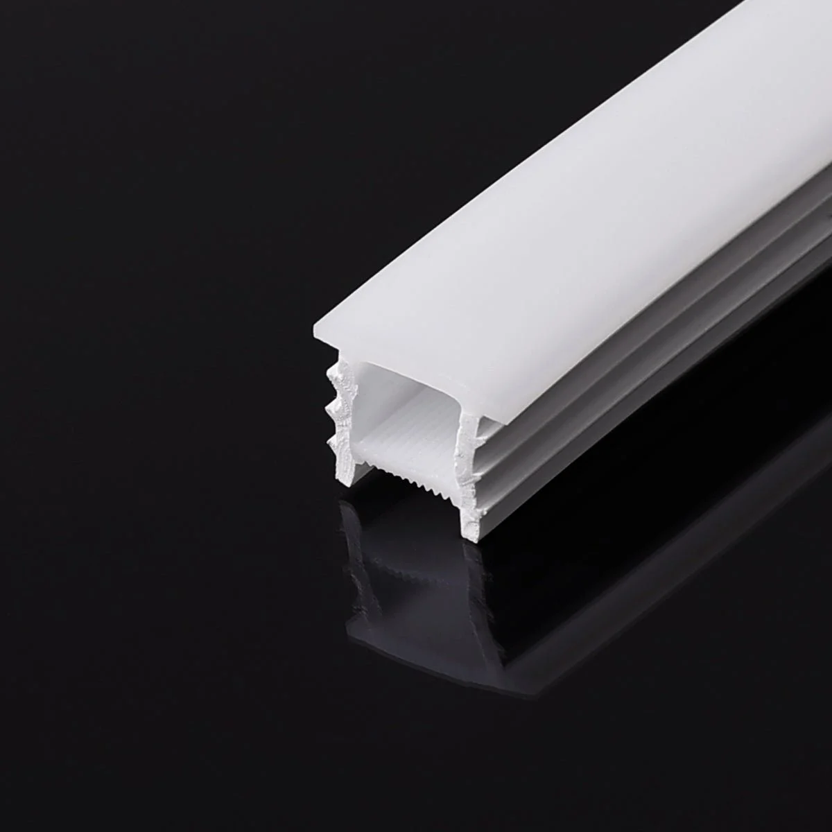 Funda de silicona flexible blanca - Tira LED a neón - 12x12 mm - Curvatura vertical - Empotrable