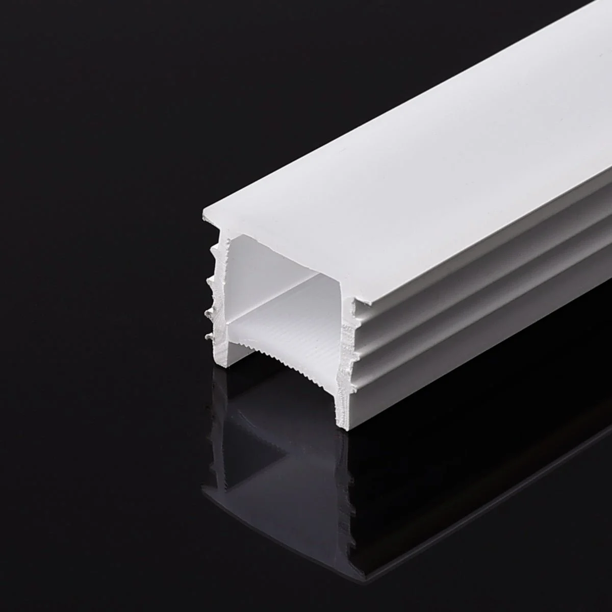 Funda de silicona flexible blanca - Tira LED a neón - 16x16 mm - Curvatura vertical - Empotrable