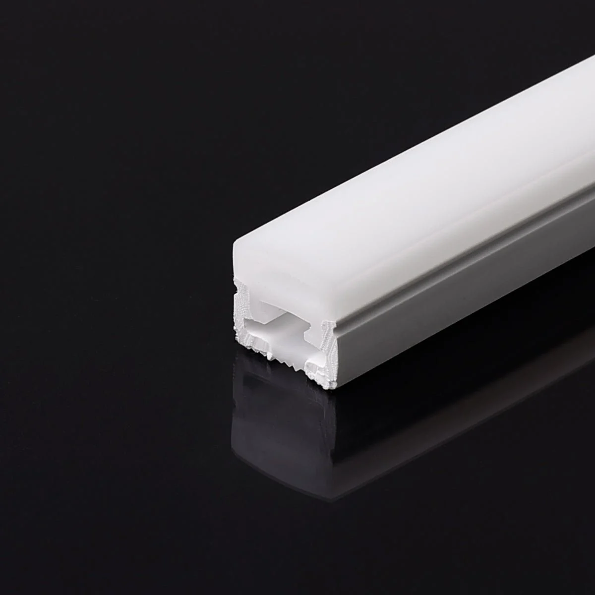 Funda de silicona flexible blanca - Tira LED a neón - 12x12 mm - 3 lados - Superficie