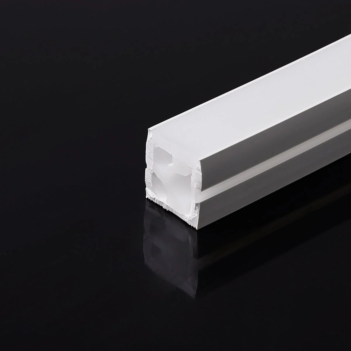 Funda de silicona flexible blanca - Tira LED a neón - 16x16 mm - Curvatura horizontal - Superficie