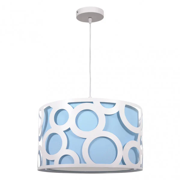 Lámpara Colgante Blanco / Azul   Metal / Textil 1xE27