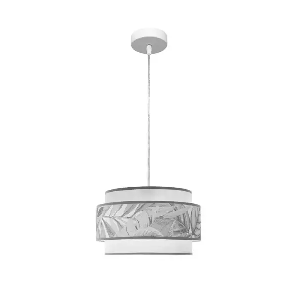 Lámpara Colgante Blanco / Gris Blanco Blanco / Gris Metal / Textil 1xE27
