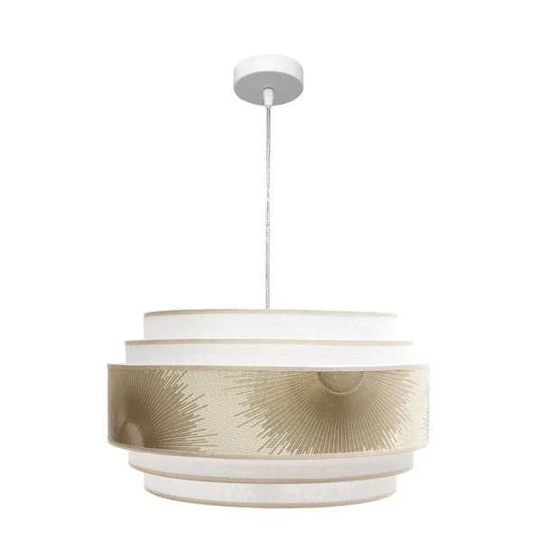Lámpara Colgante Blanco / Oro Blanco Blanco / Oro Metal / Textil 3xE27