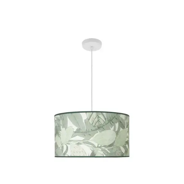 Lámpara Colgante Blanco / Verde Blanco Verde Metal / Textil 2xE27