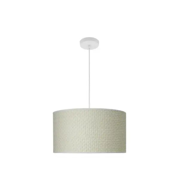 Lámpara Colgante Blanco/Cañizo Blanco Blanco Cañizo Blanco Metal / Textil 2xE27