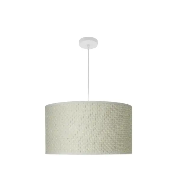 Lámpara Colgante Blanco/Cañizo Blanco Blanco Cañizo Blanco Metal / Textil 3xE27