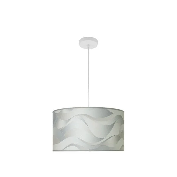 Lámpara Colgante Blanco/ola gris Blanco Gris Metal / Textil 2xE27