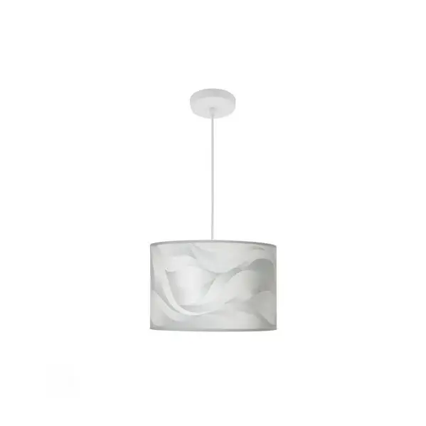 Lámpara Colgante Blanco/ola gris Blanco Gris Metal / Textil 1xE27