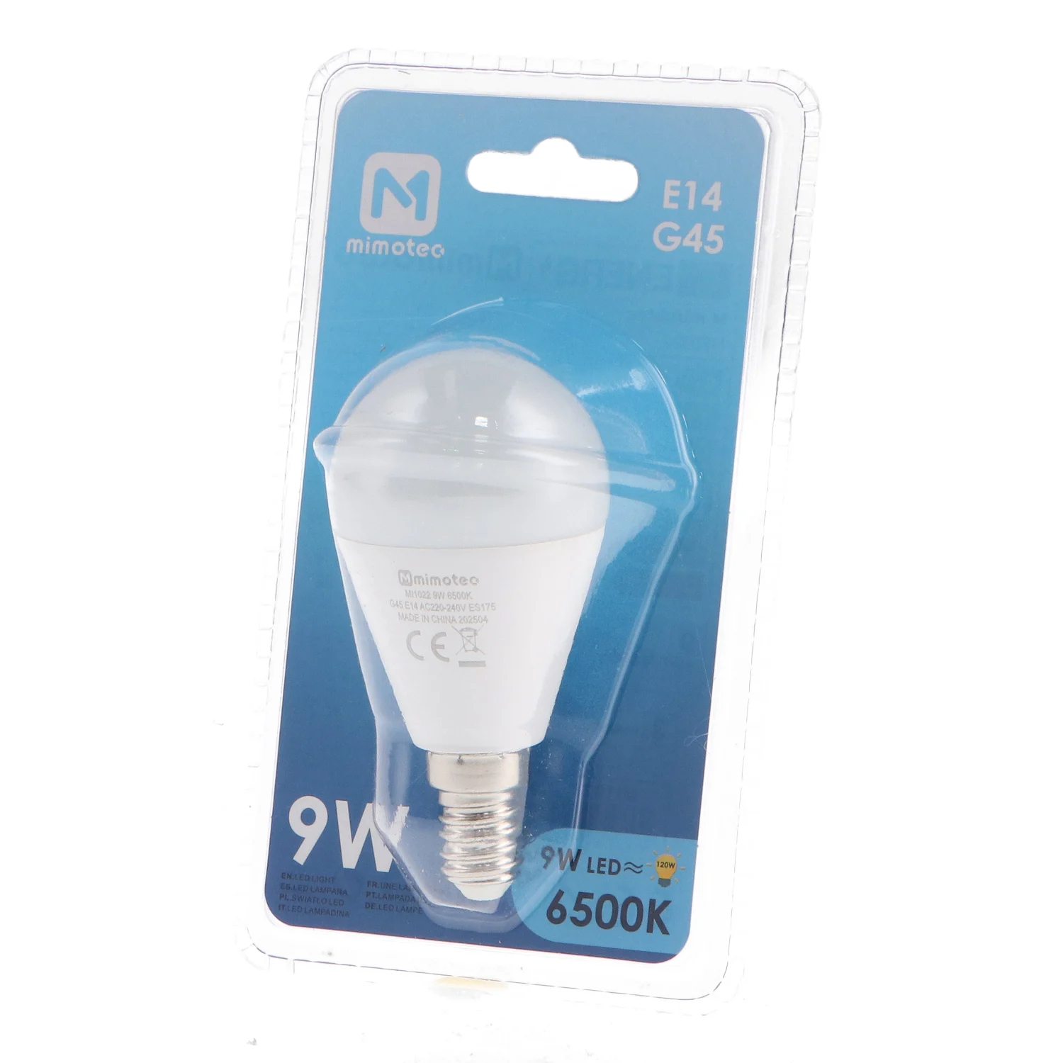 Bombilla LED E14 G45 9W IP20