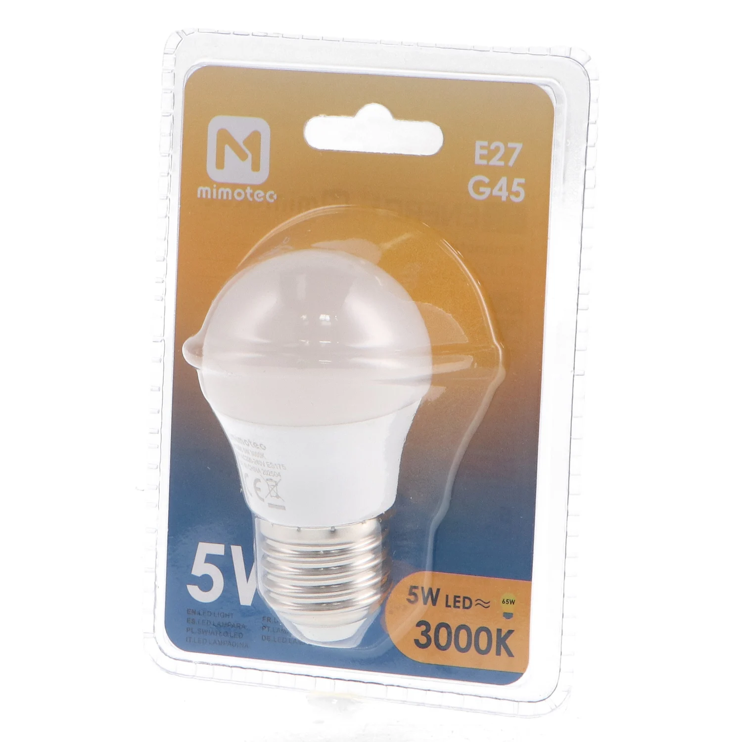 Bombilla LED E27 G45 5W IP20