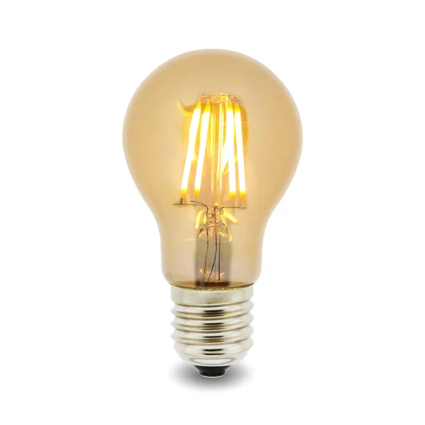 Bombilla LED Filamento E27 A60 4W Ámbar