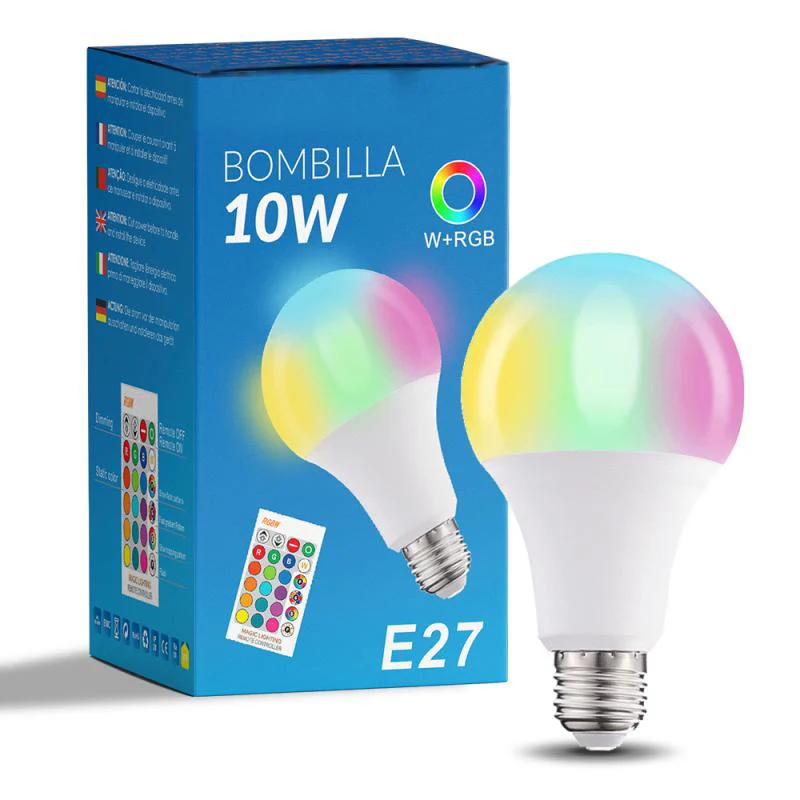 Bombilla LED Future A60 E27 10W RGB+W con Mando