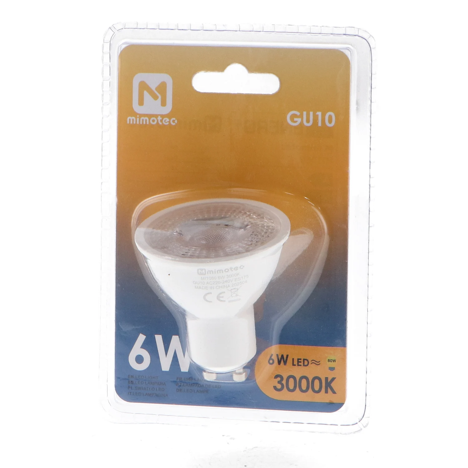 Bombilla LED GU10 6W 38º IP20