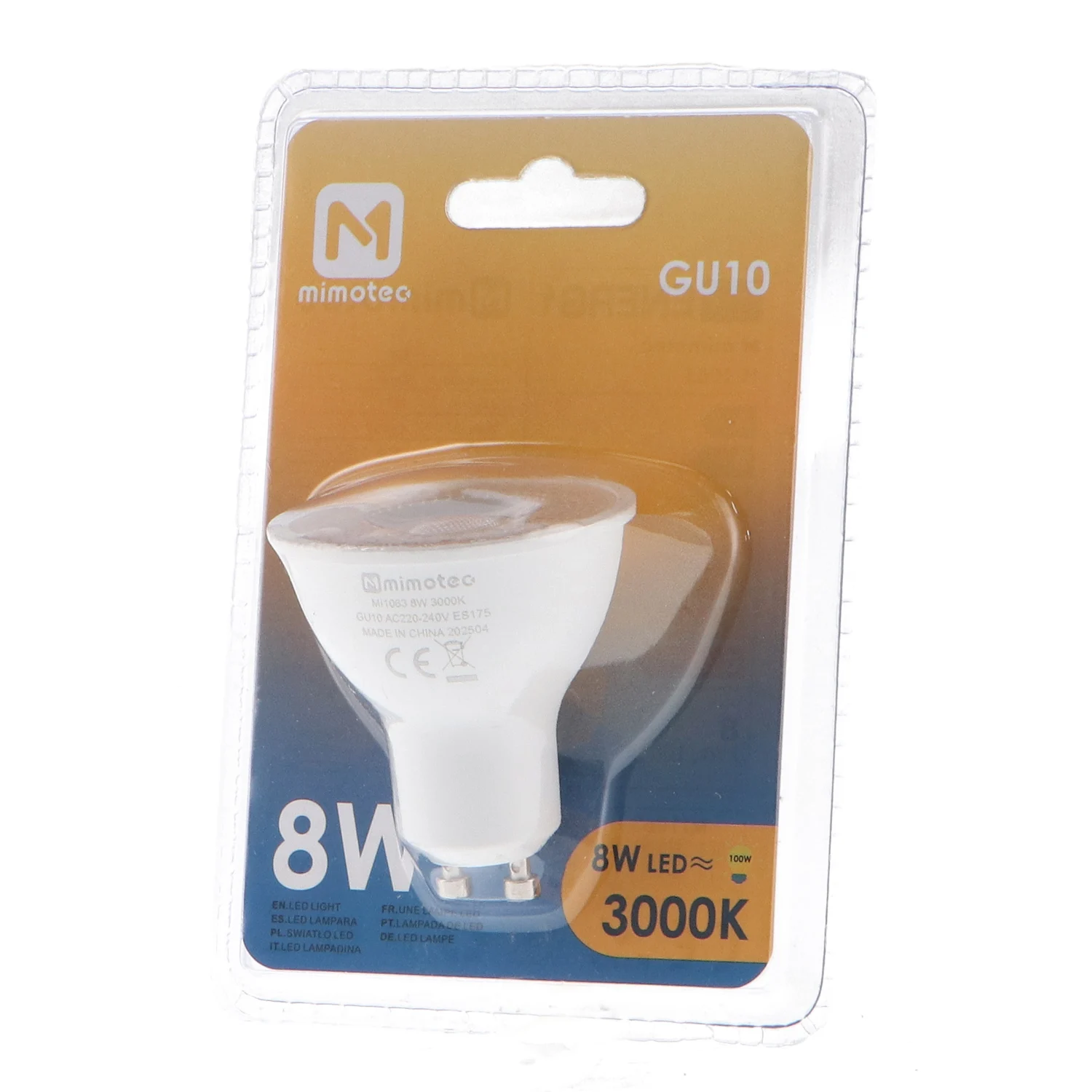 Bombilla LED GU10 8W 38º IP20