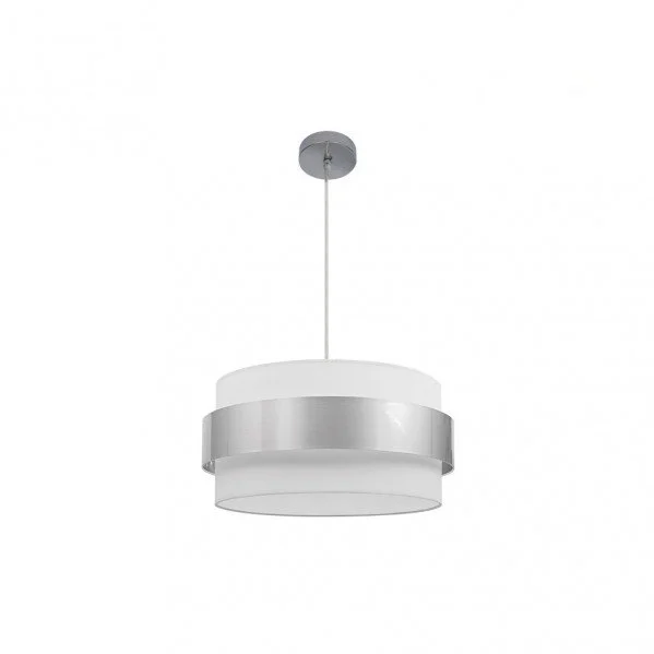 Lámpara Colgante CROMO/BLANCA-PLATA Cromo Blanco / Plata  3xE27