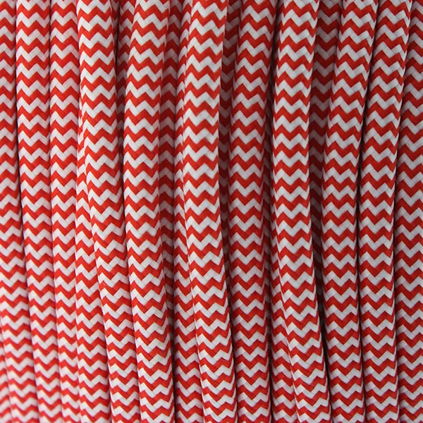 Cable Textil Rojo/Blanco (25 Metros)