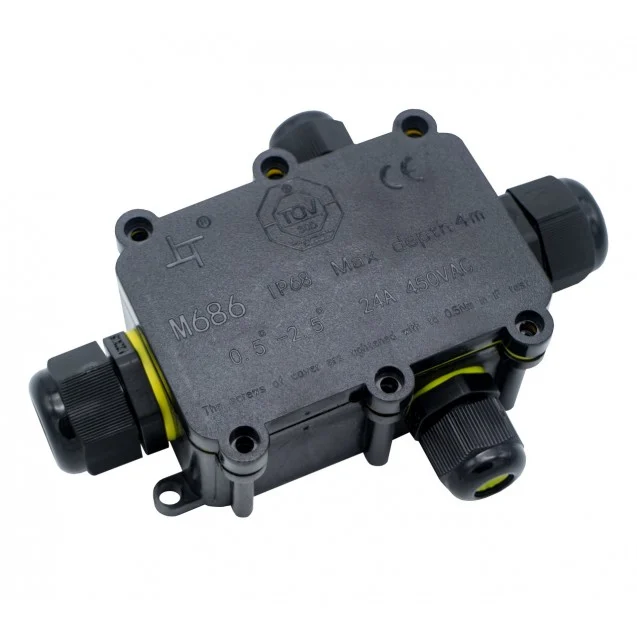 Caja Estanca IP68 con 4 Conectores 0.5 mm² – 2.5 mm²