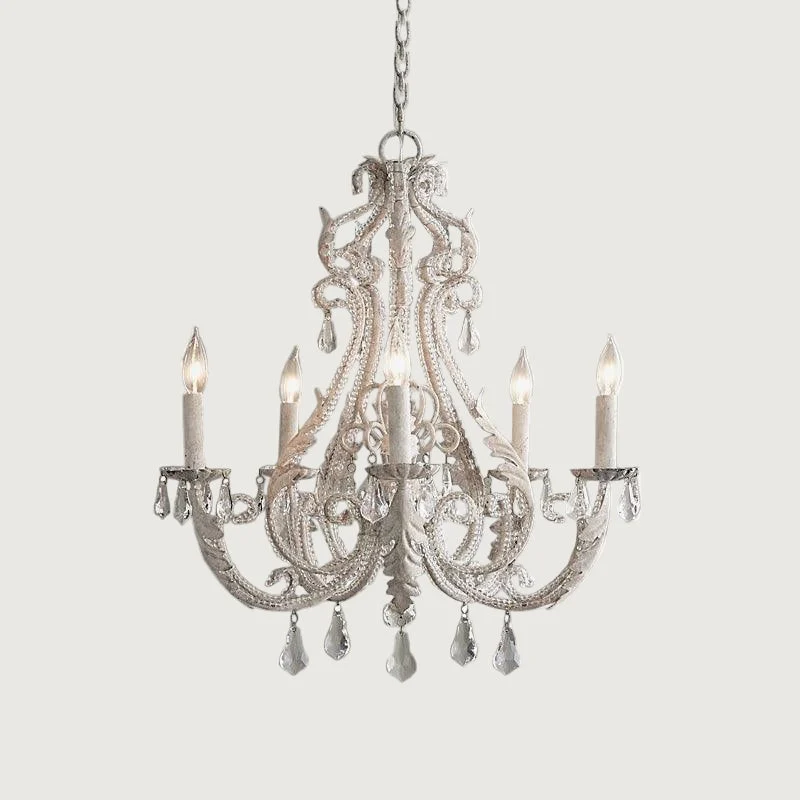 Fynor - Candelabro de Techo de Cristal con 5 a 8 Luces para Interiores – Elegante Lámpara de Metal y Cristal