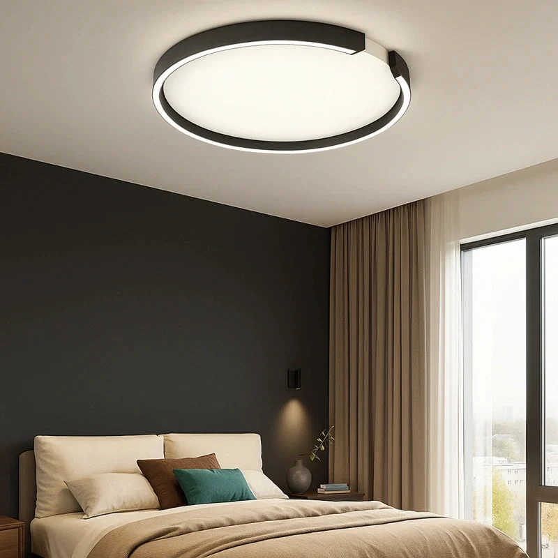 Plafón redondo LED moderno regulable con luz suave para dormitorio