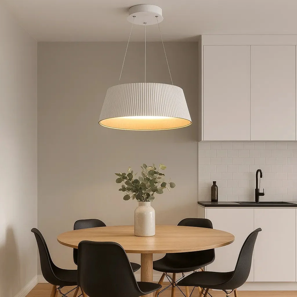 Lámpara Colgante Moderna Redonda de Diseño a Rayas LED para Comedor, Ø 46 cm