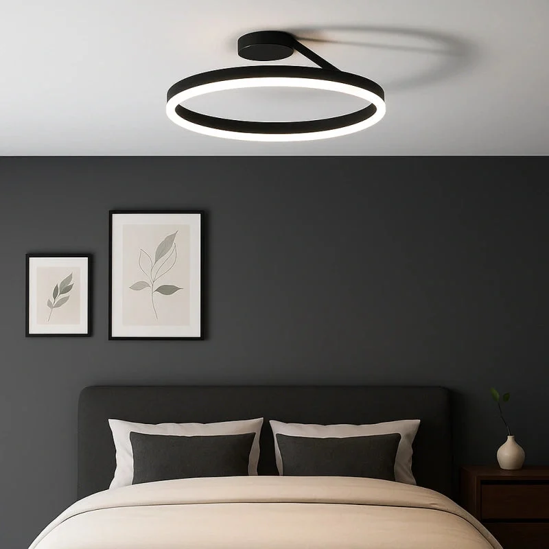Plafón circular moderno con LED regulable Ø 50 cm para dormitorio
