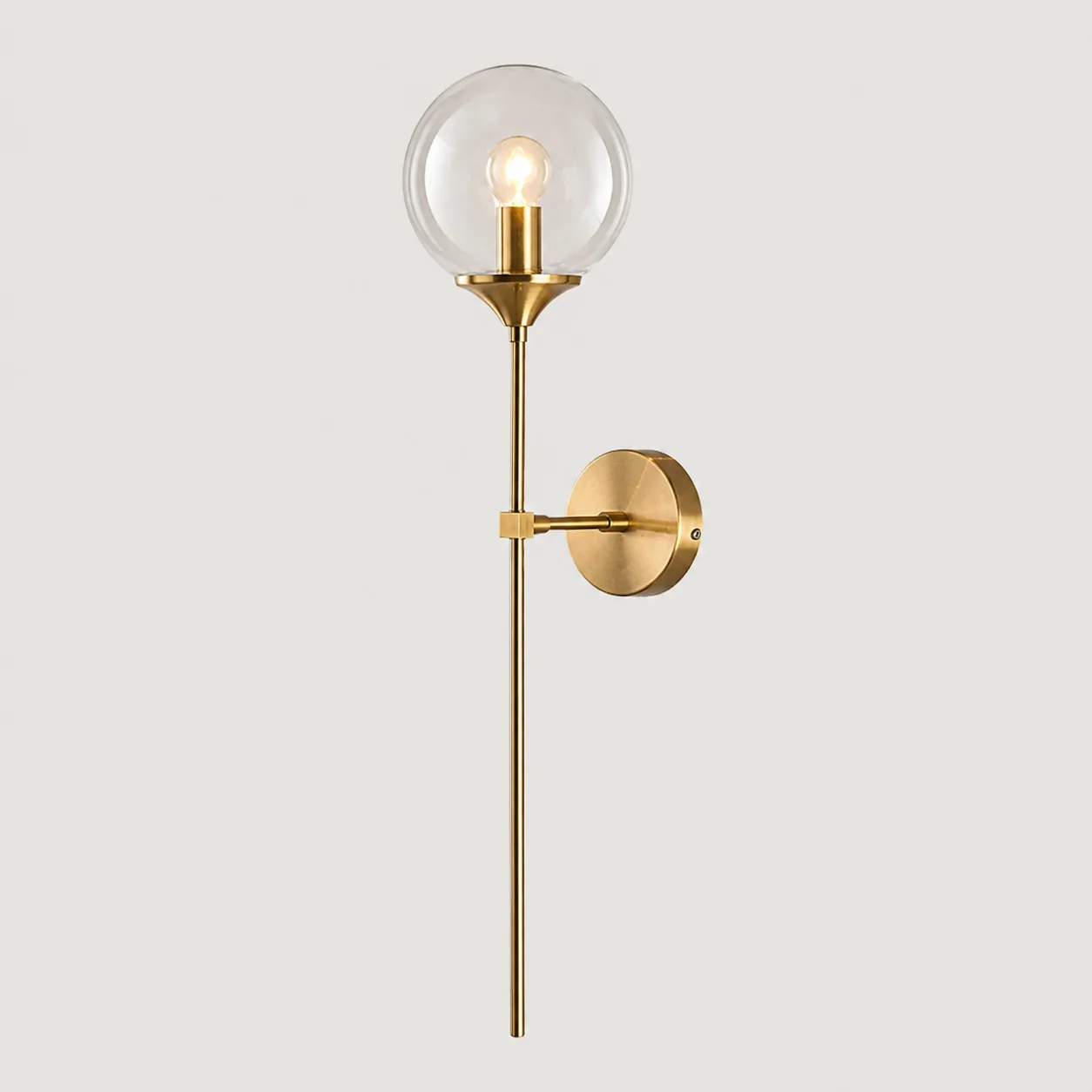 Orbix: Aplique de Pared Moderno en Forma de Bola de Metal y Vidrio