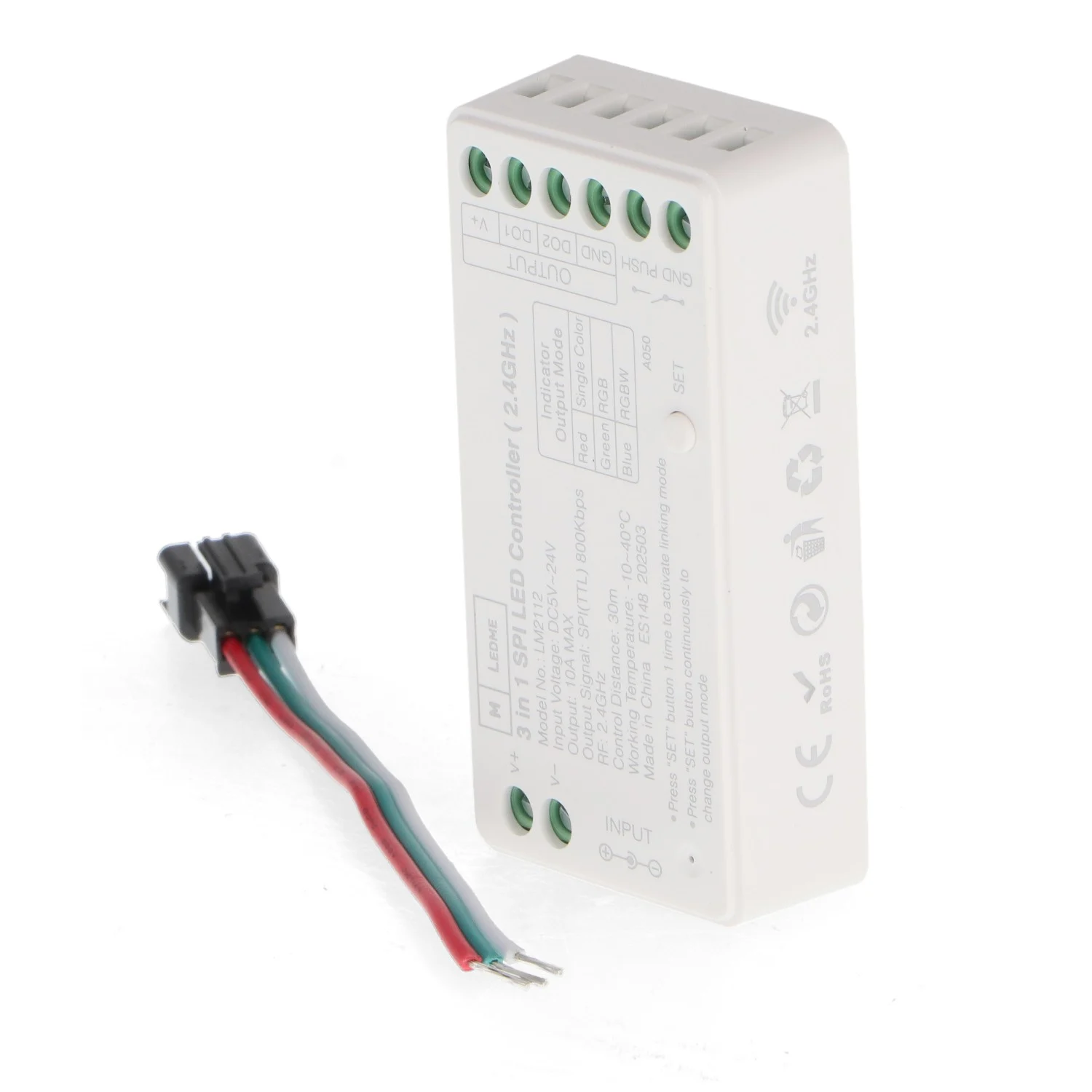 Controlador Regulador 3 en 1 SPI/IC LED RGBW IP20
