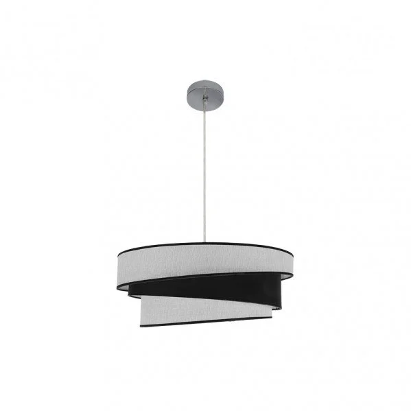 Lámpara Colgante Cromo/Blanco-Negro Cromo Blanco/Negro  2xE27
