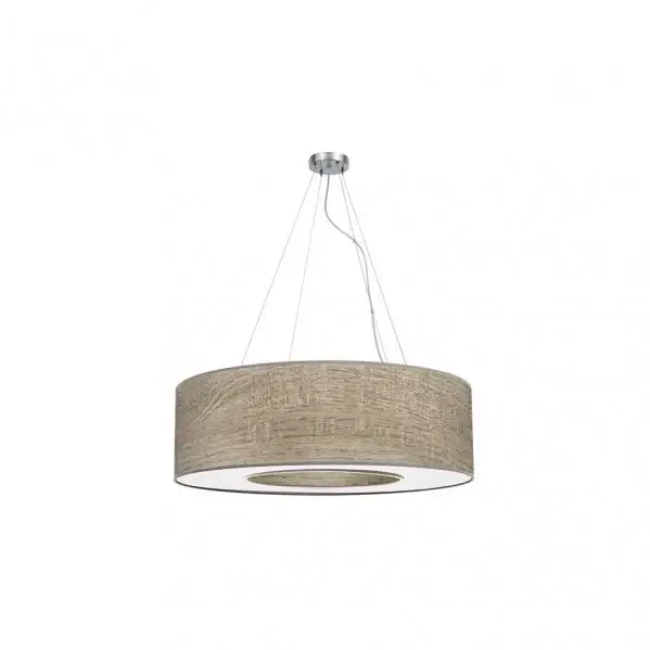 Lámpara Colgante Cromo/Madera Gris Cromo Madera Gris  4xE27