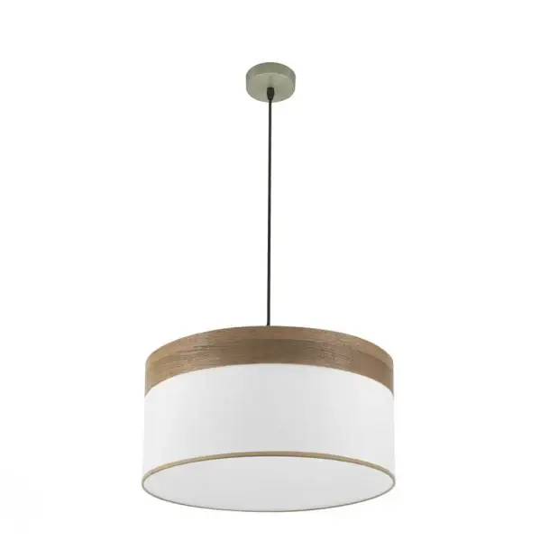 Lámpara Colgante Cuero/Blanco-Madera Oscura Cuero Madera Oscura/Blanco 2xE27