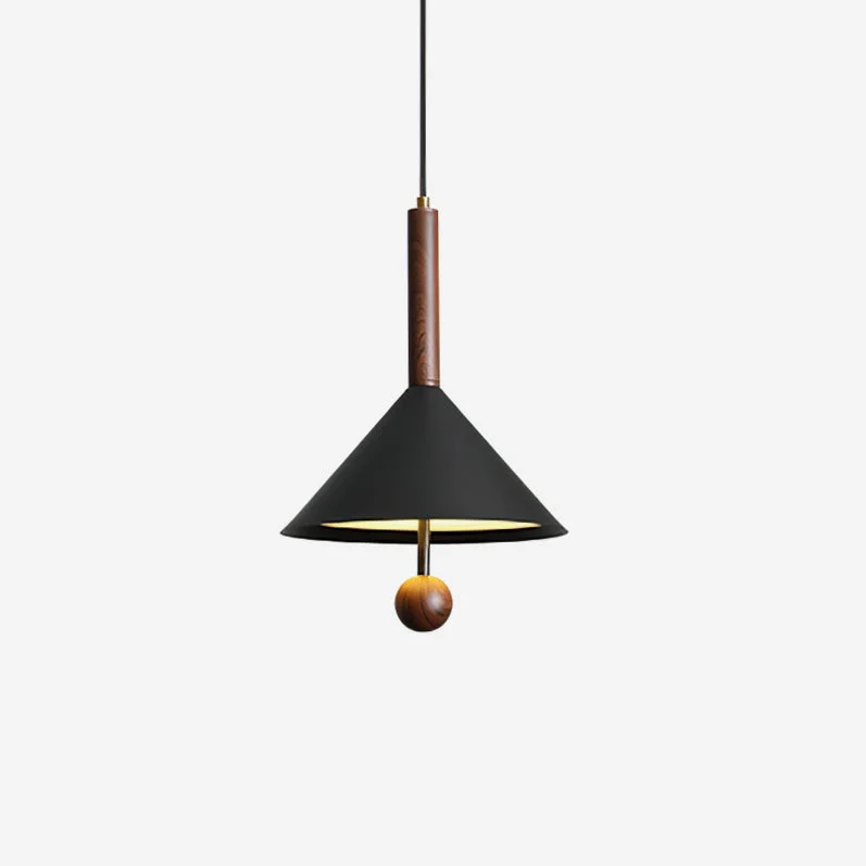 Veyra Lámpara Colgante Cono Moderno Madera
