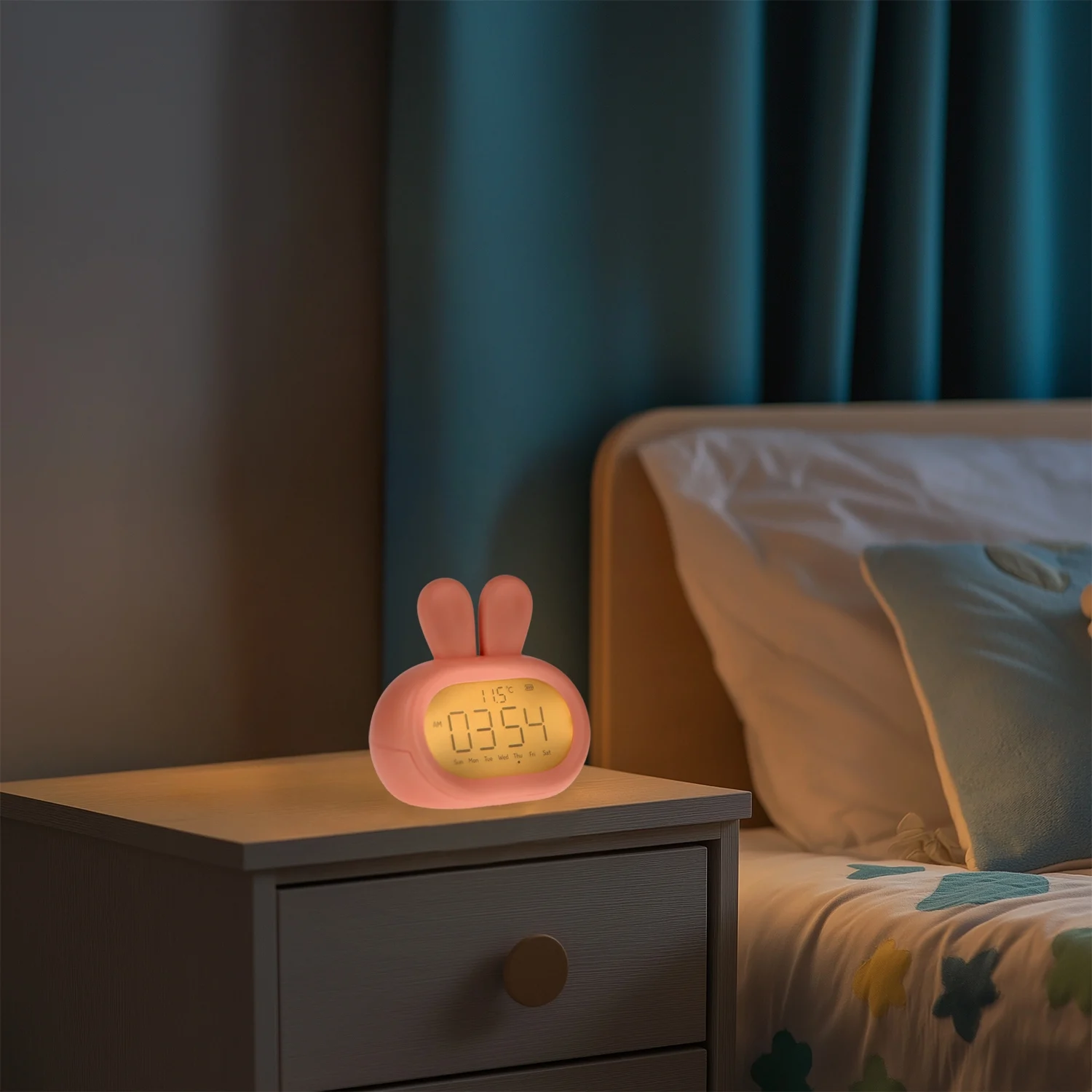 Despertador con Luz Quitamiedos Táctil Infantil LED 3W Rabbit Inalámbrico + Cargador USB