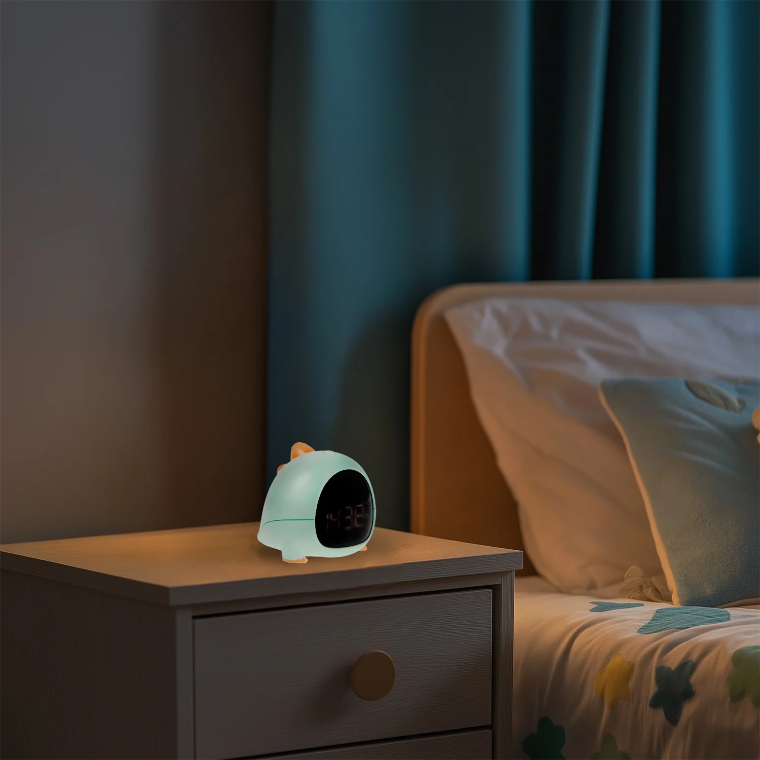 Despertador con Luz Quitamiedos Táctil Infantil LED 0.5W T-Rex Inalámbrico + Cargador USB