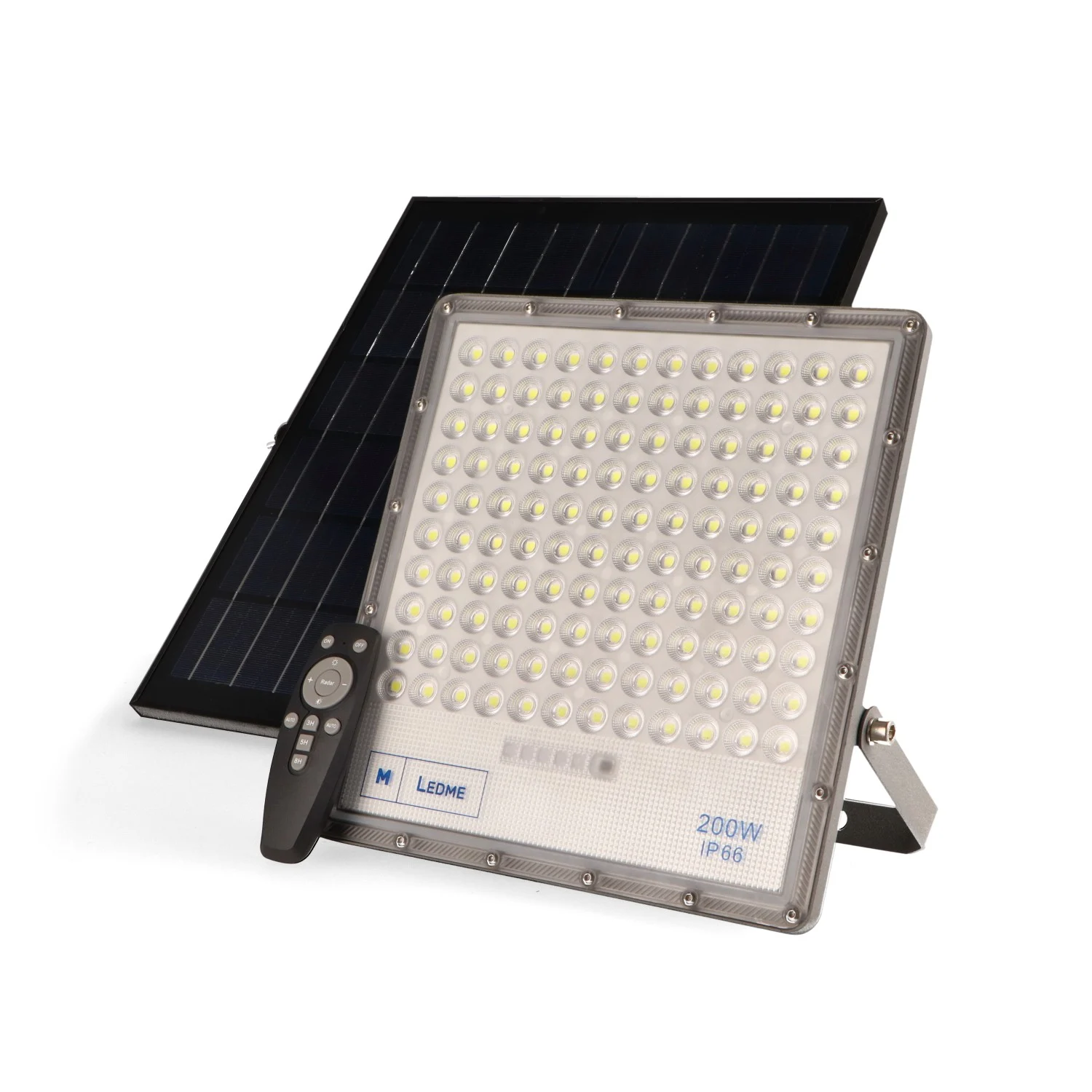 Foco Proyector LED Solar 200W IP66 con Sensor Crepuscular con Control Remoto