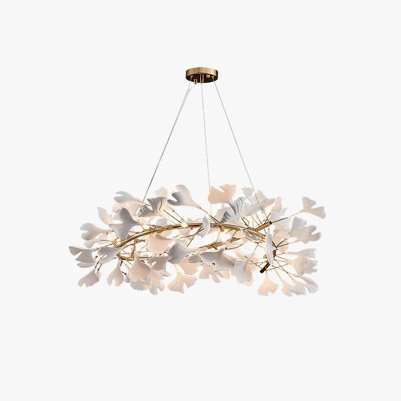 Olivia GinkLuxe Araña LED Dorada Moderna Metal/Cerámica