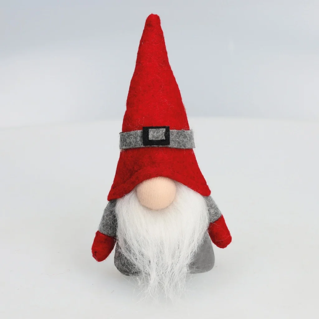 Gnomo de Navidad 130mm Rojo y Gris