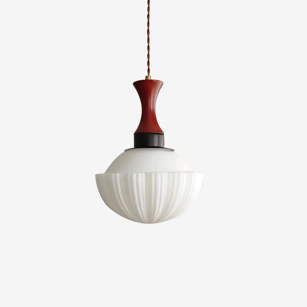 Corvin Lámpara Colgante Vintage Madera Vidrio