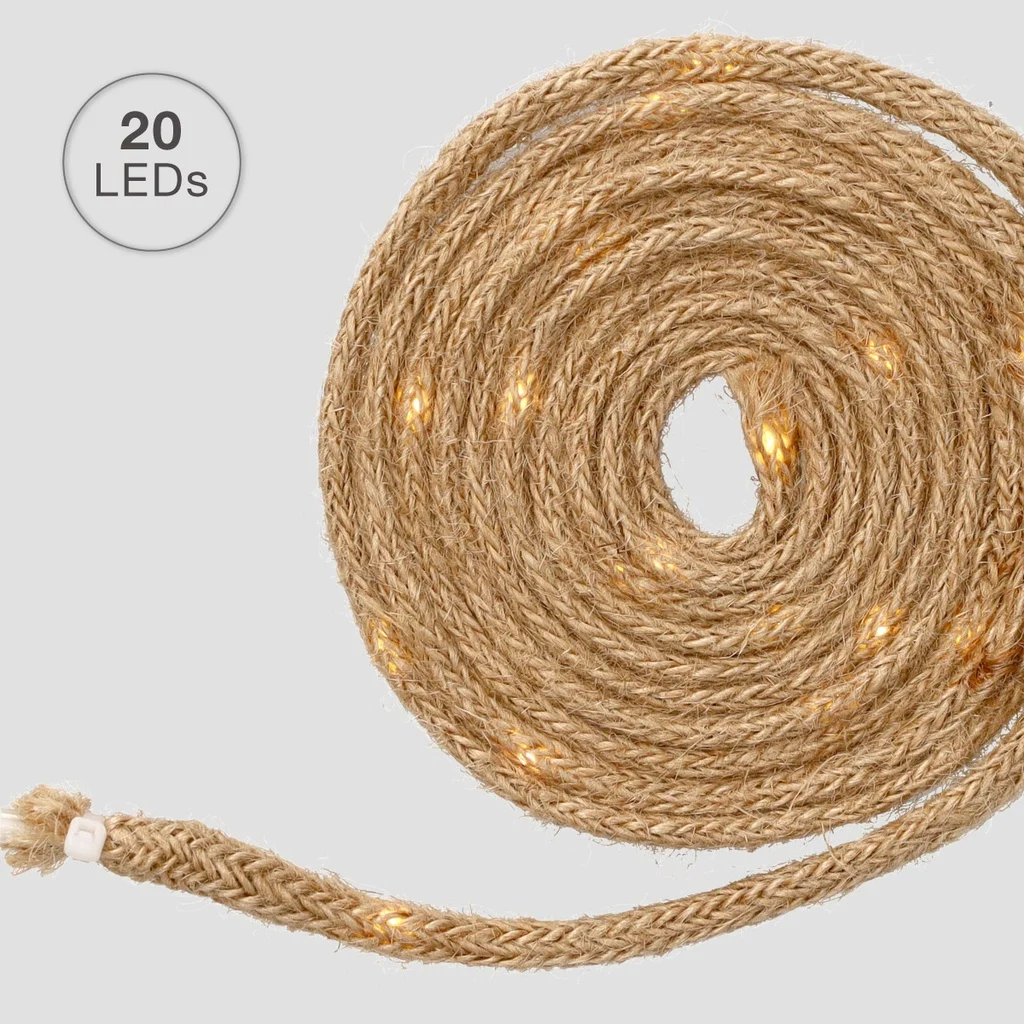 Guirnalda LED de Cuerda Luz Cálida 0.2W 20LEDs IP20 2XAA con Temporizador (1.9 Metros)