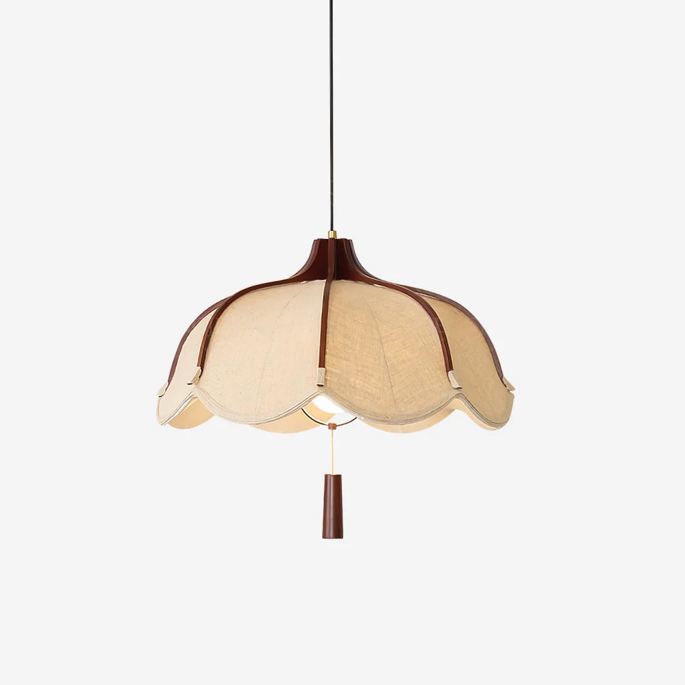 Terrana Lámpara Colgante Dormitorio Cocina Tela Madera