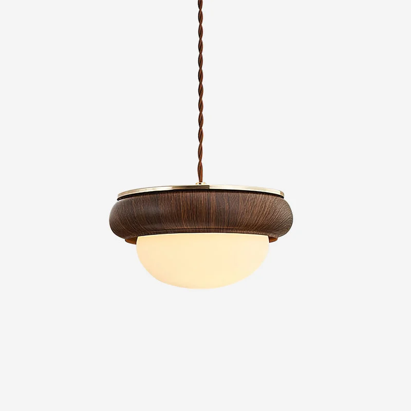 Quillon Lámpara Colgante Moderno Madera Aro Esfera