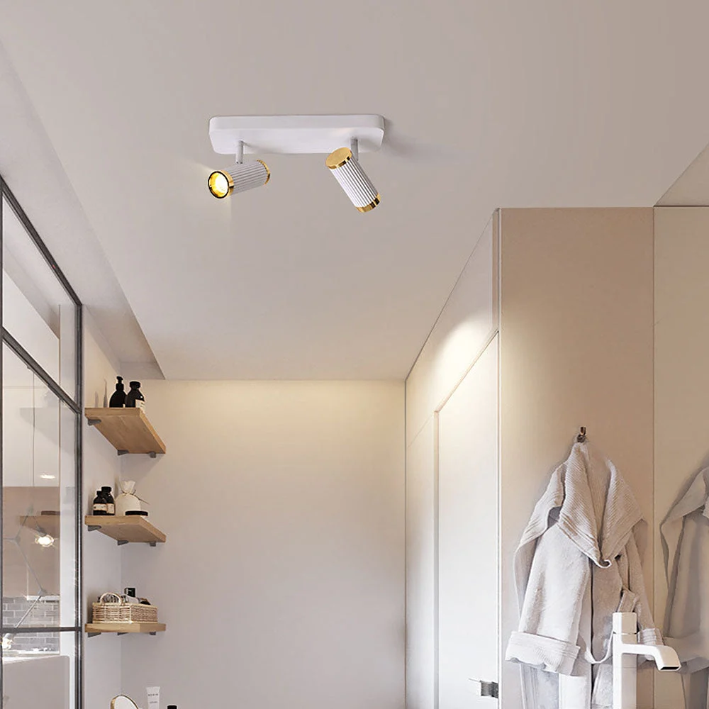Alunel - Iluminación de Techo LED Blanca de Metal Simple con Diseño Moderno y Ajustable