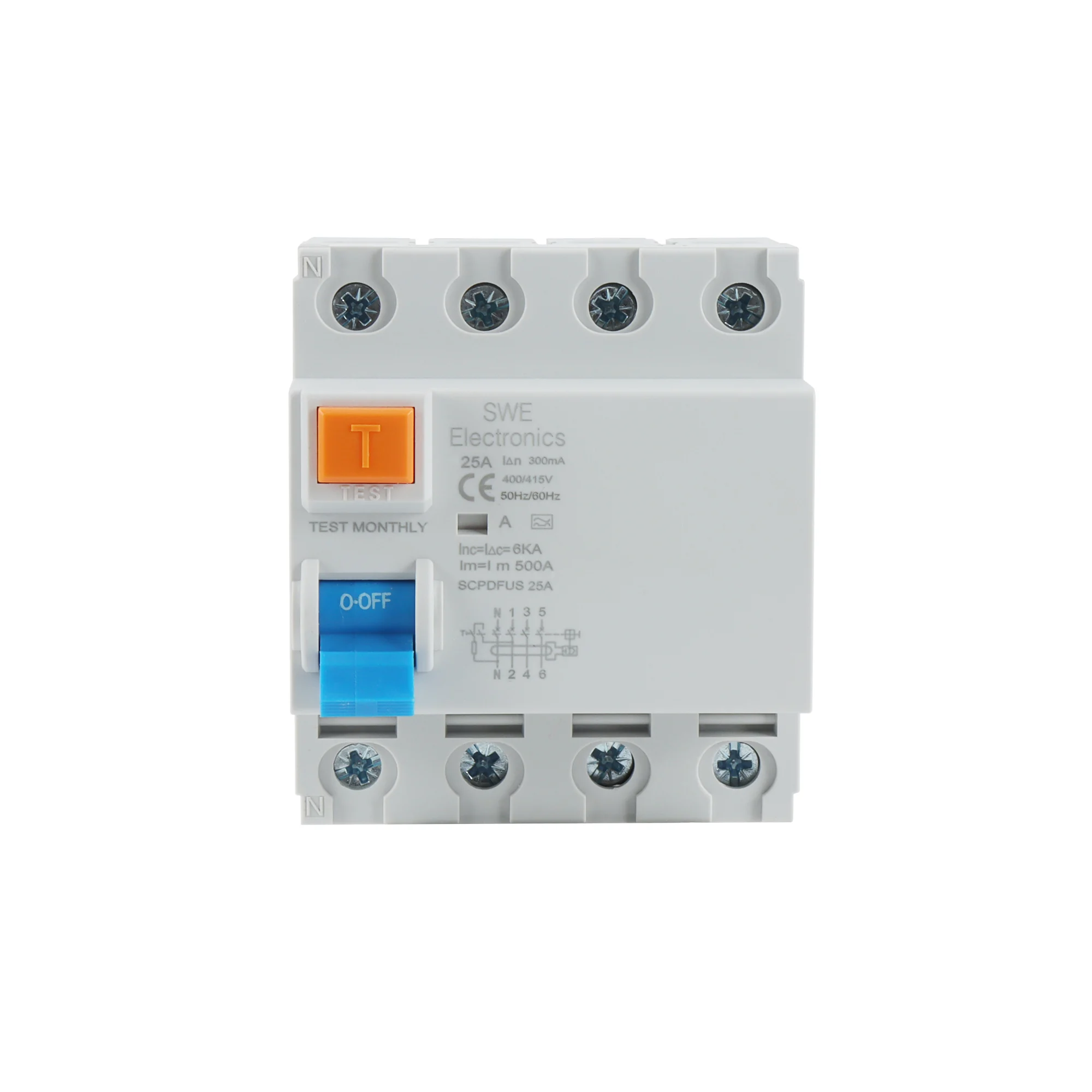 Interruptor Diferencial Industrial Superinmunizado 4P 30mA 25-63A 6kA Clase A