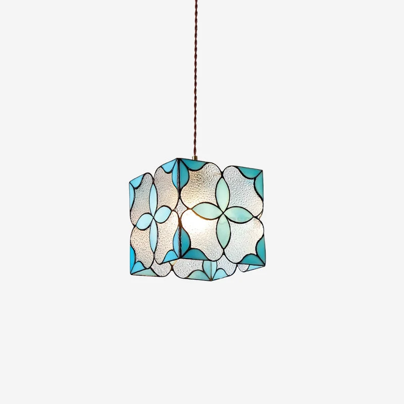 Glyna Lámpara Colgante Vidrieras Tiffany Floral