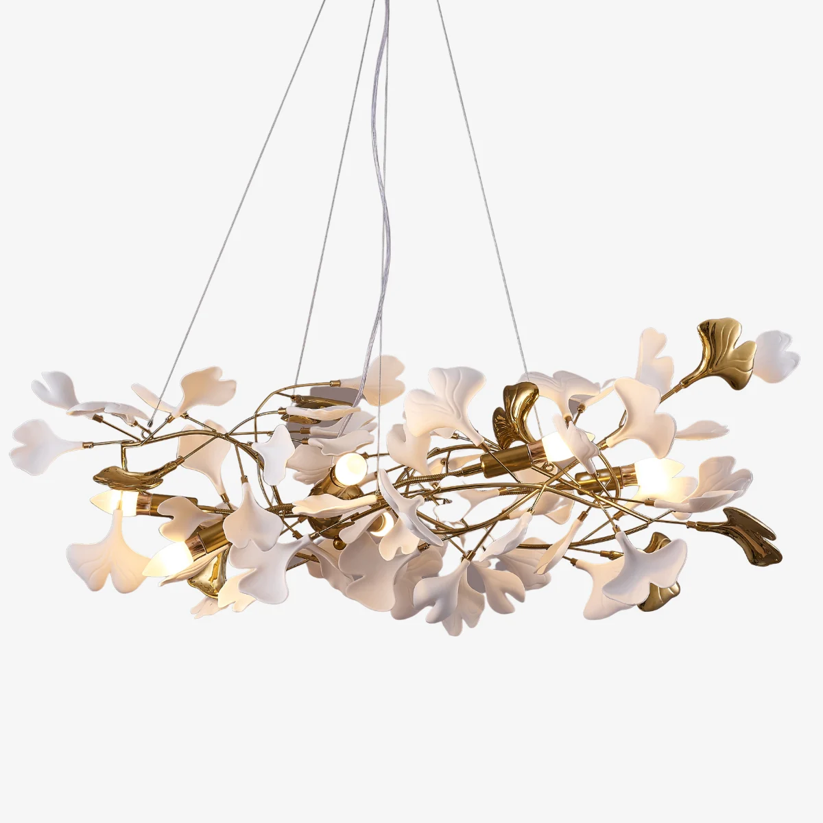 Olivia Diseño Ginkgo Biloba Acrílico/Metal Lámpara Colgante Dorada