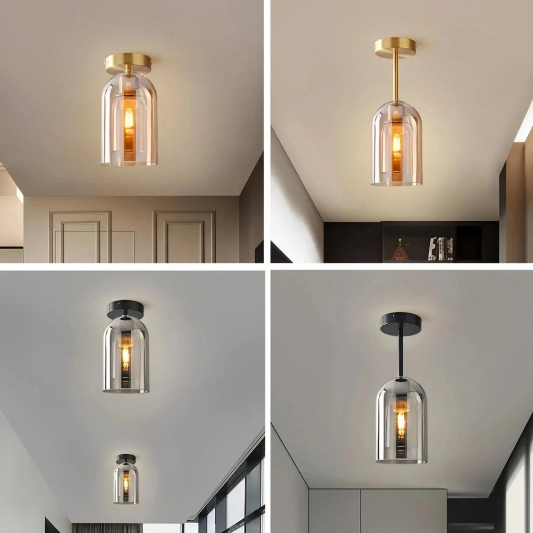 Lámpara de techo para pasillo moderna de diseño en vidrio LED
